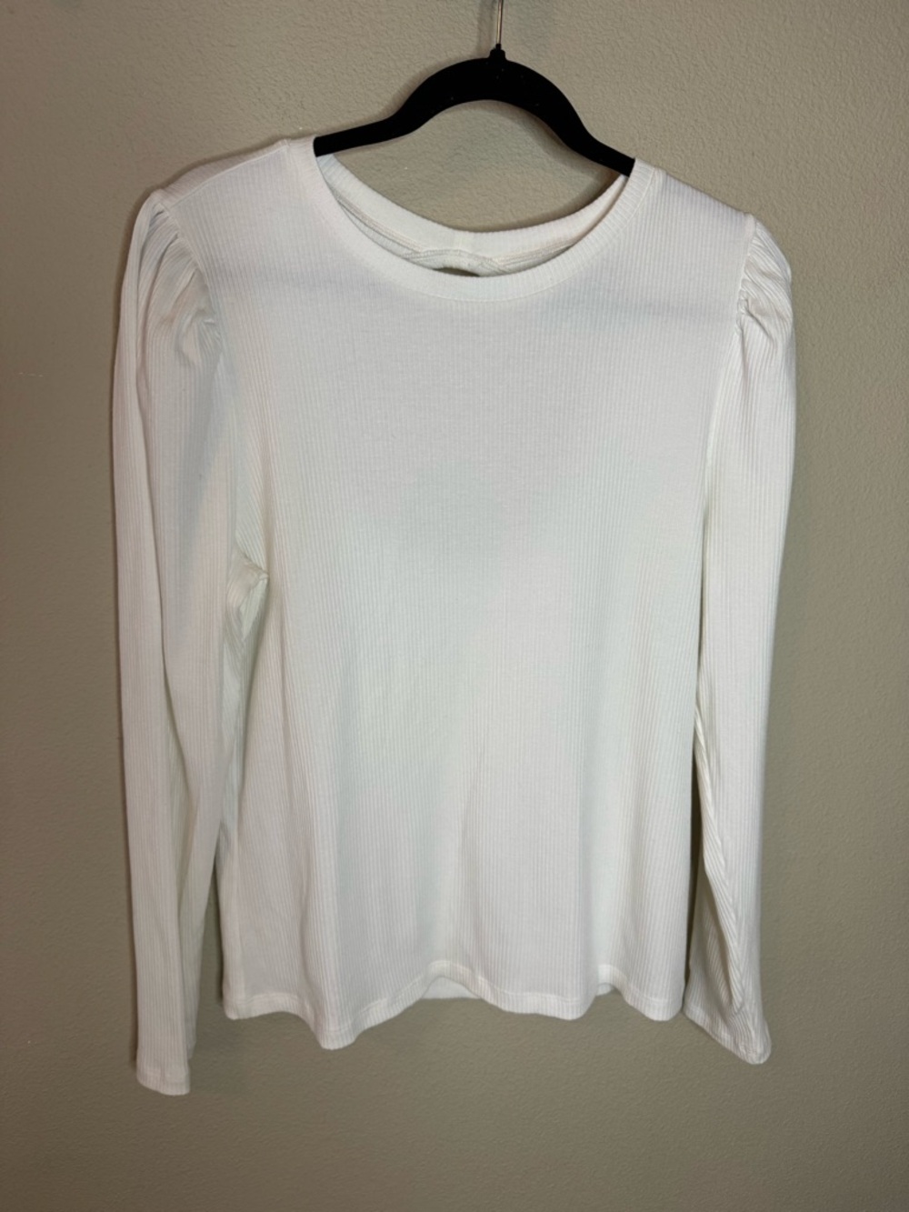 GAP White Ribbed Long Sleeve Open Back Top XL